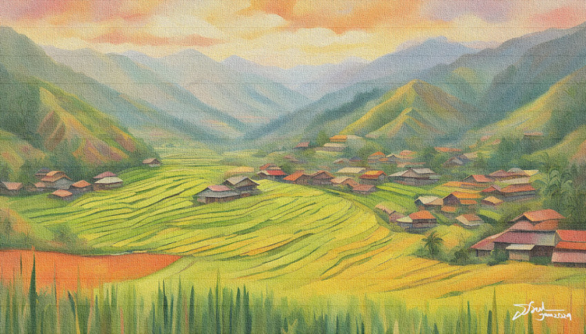 Rice Fields And Villages In North Sumatra 4