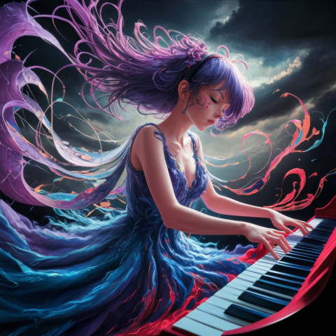 Melodic Fusion A Woman Lost in Music