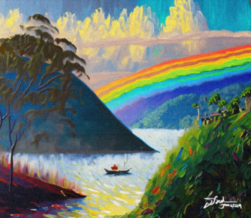 Rainbow On Lake Toba 12