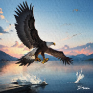 An Eagle Catches Goldfish In Lake Toba 1